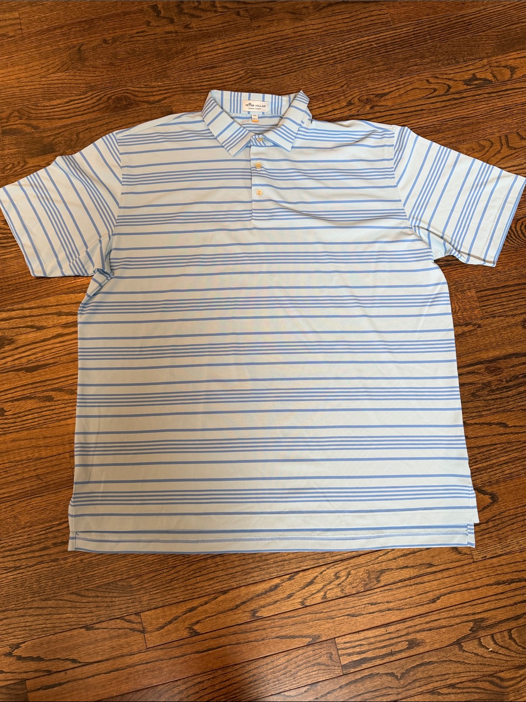 Peter Miller Classic Light Blue Striped Men's Polo Shirt
